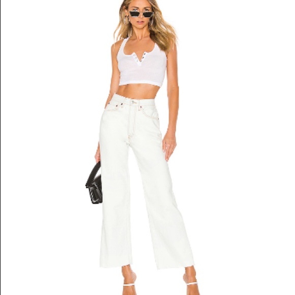 NWT Re/Done High-Rise Wide-leg Crop Jeans